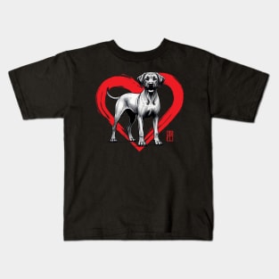 I Love My Rhodesian Ridgeback - I Love my dog - Brave dog Kids T-Shirt